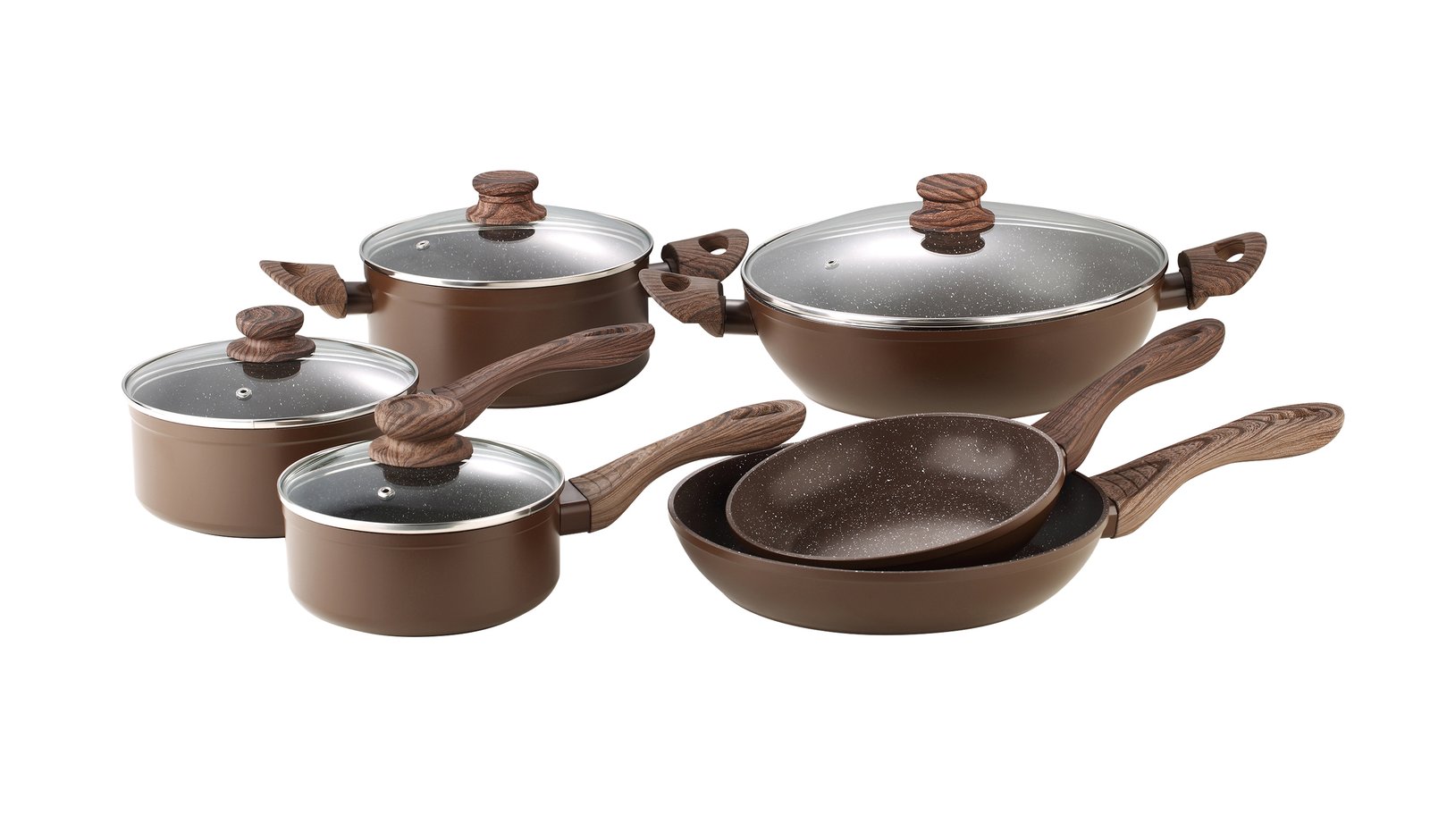 LIETTA Walnut Stone Cookware Set