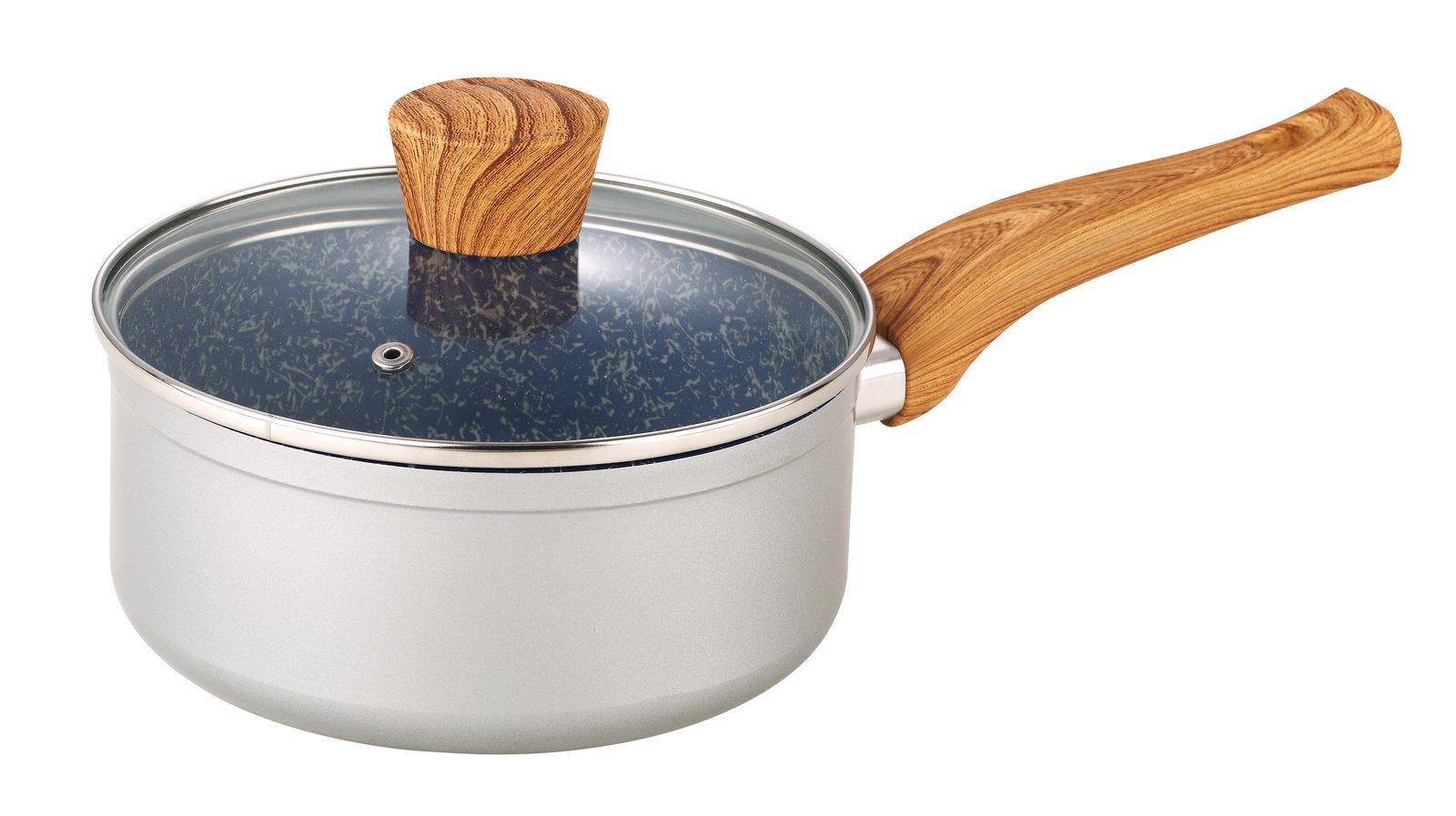 LIETTA Silver Marble Saucepan