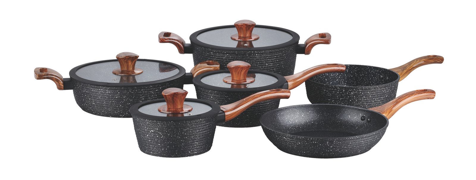 LIETTA Midnight Granite Cookware Set